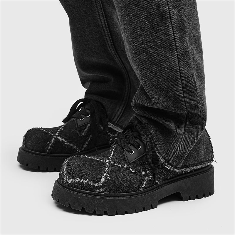 MLB LTHR-16 Distressed Denim Derby Shoes - Sneakernational