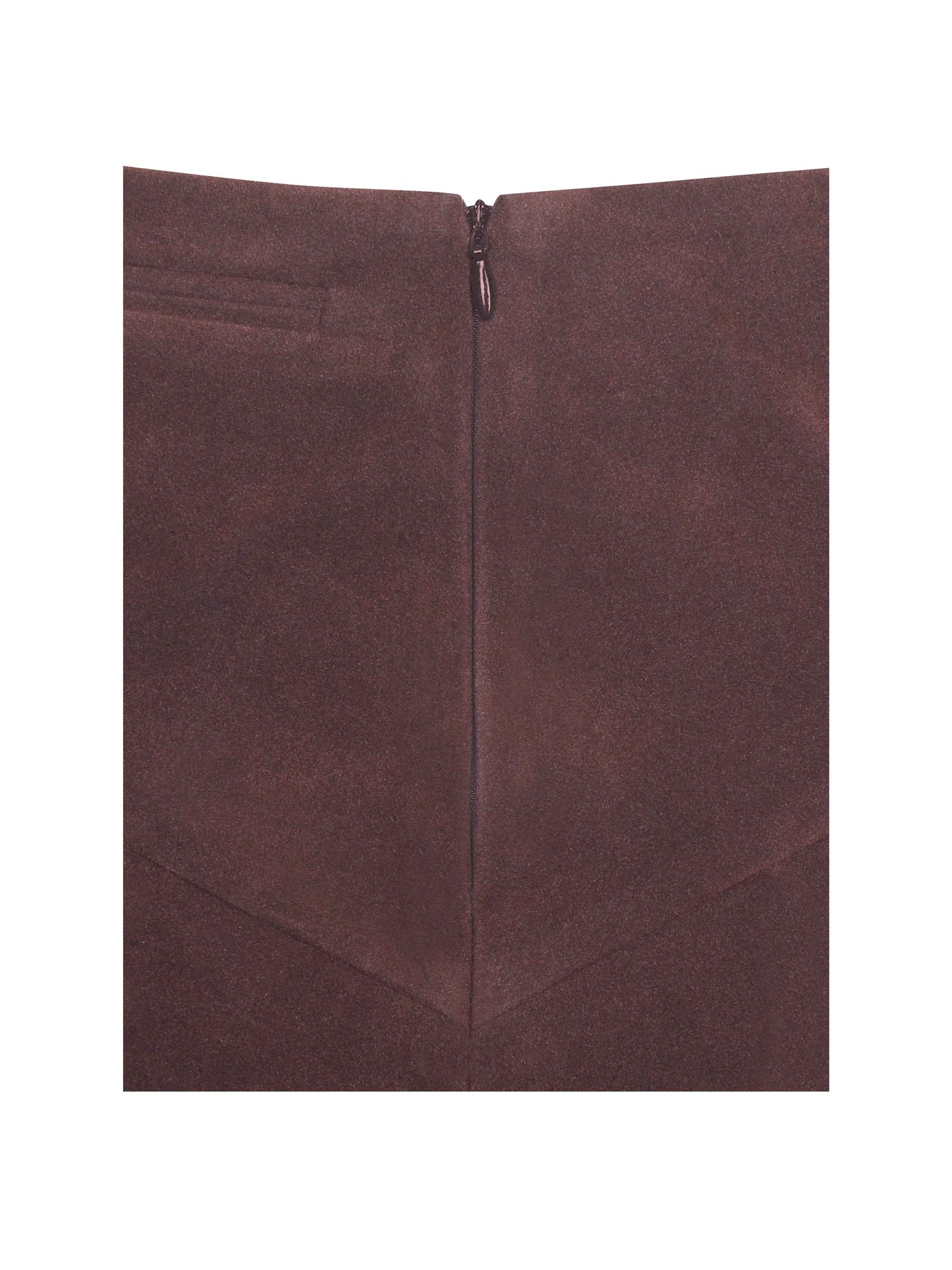 Faryn Mahogany Vegan Suede Pleated A-Line Mini Skirt