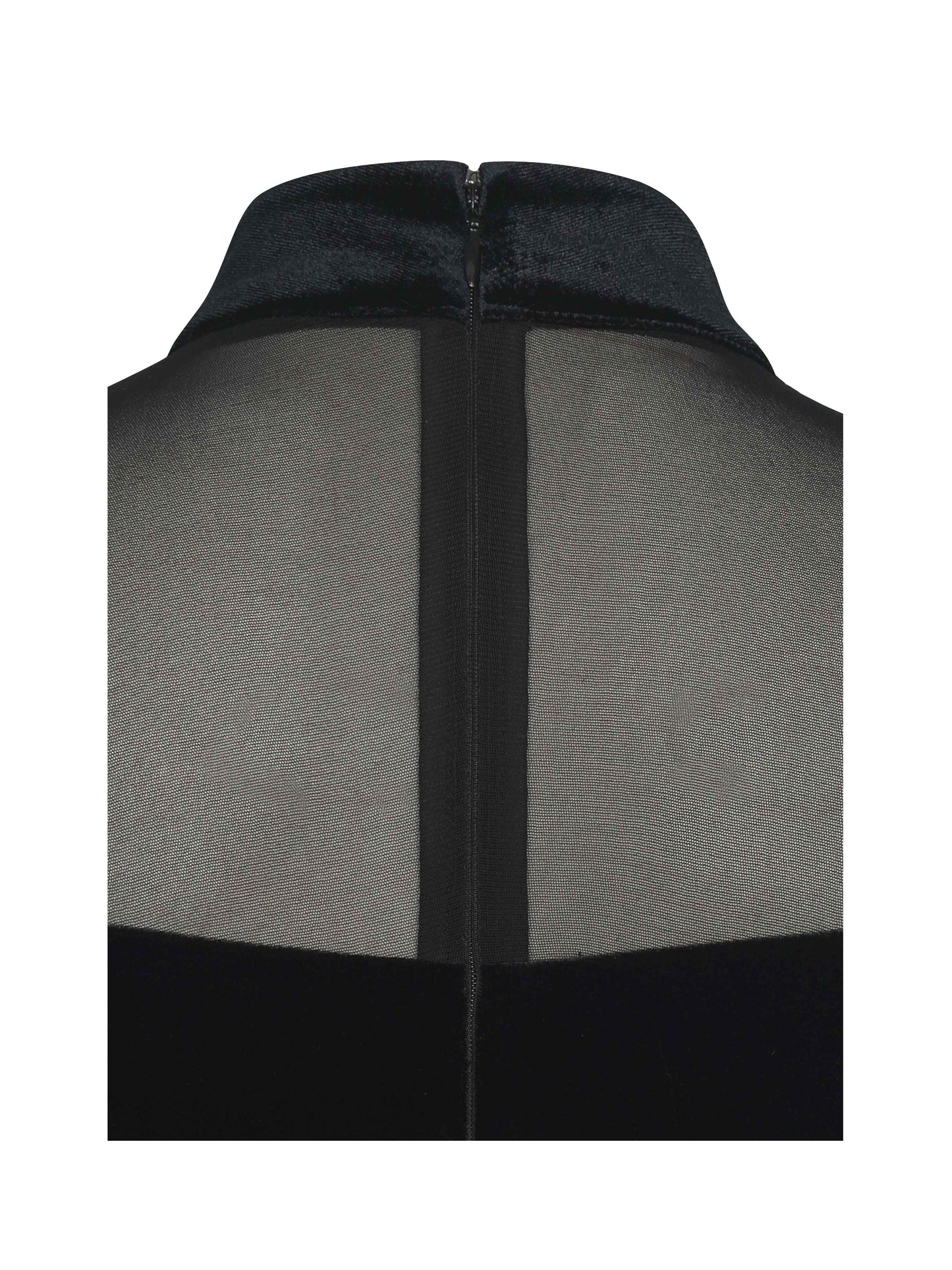 Blair Black Sheer Mock Neck Maxi Dress