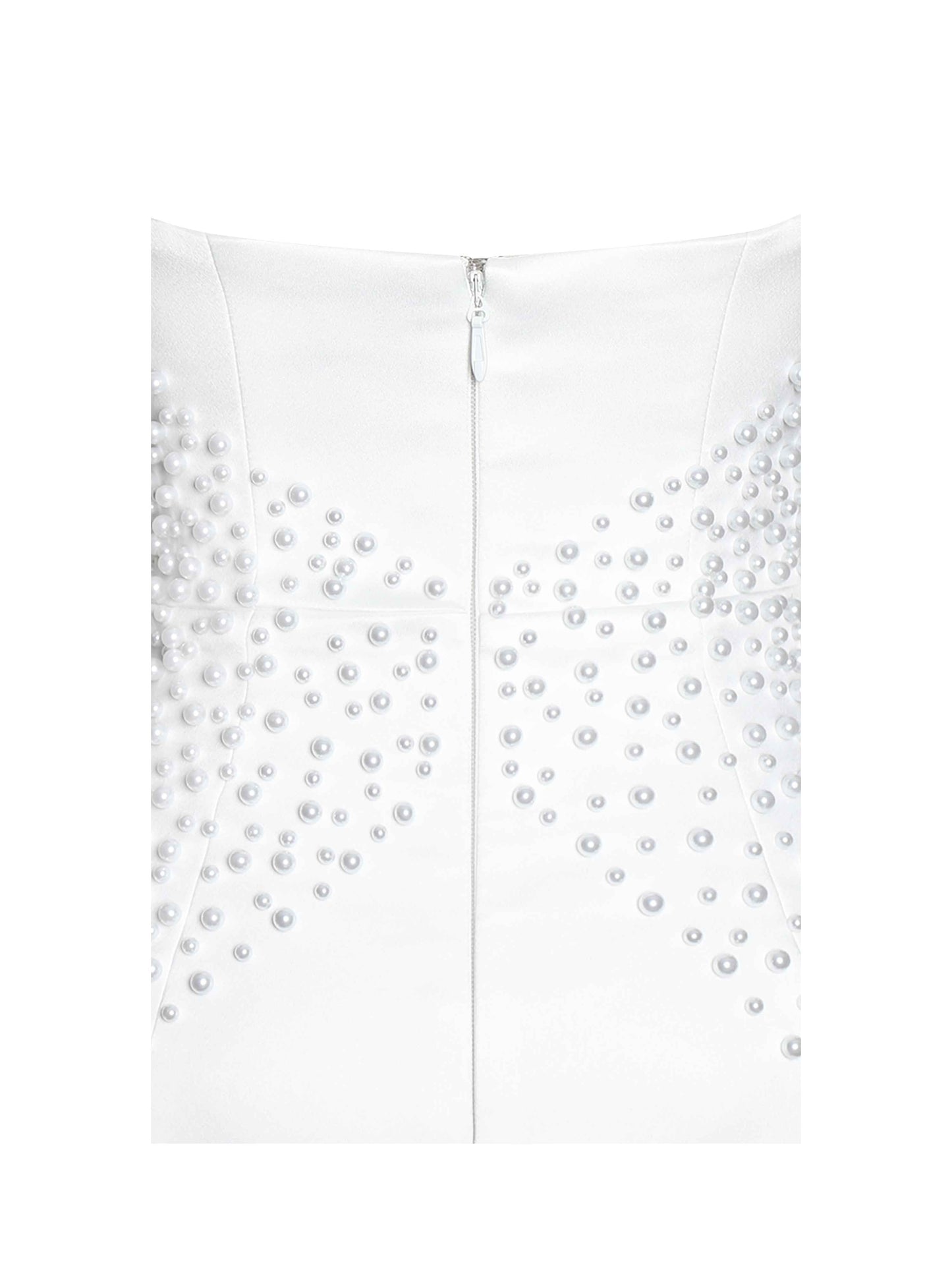 Tais Pearl Beaded Cocoon Shape Sleeveless Mini Dress