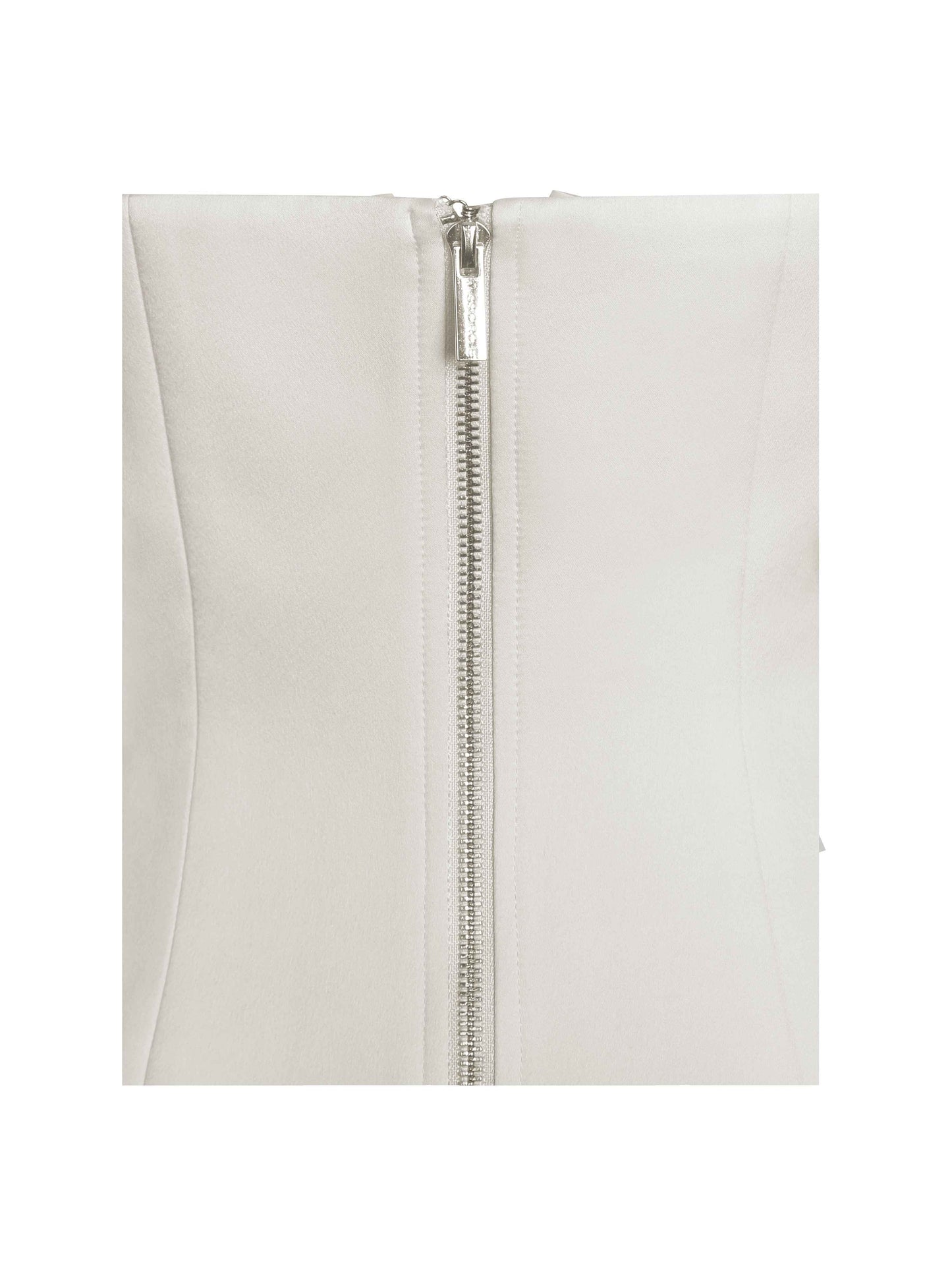 Yani Ivory Asymmetrical Lapel Sleeveless Peplum Top