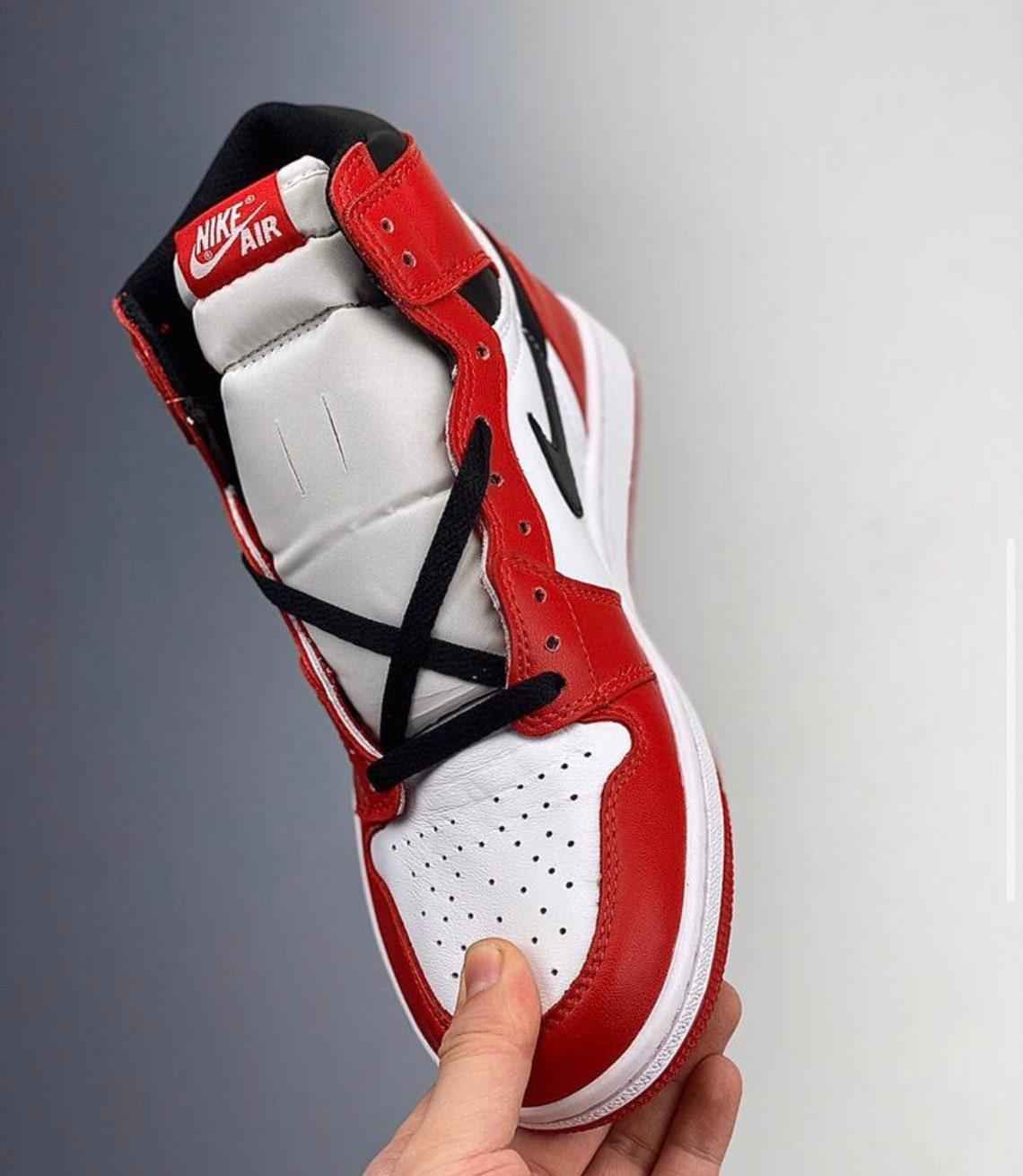 Custom RED Black White Jordan 1 CHICAGO Sneakerhypes
