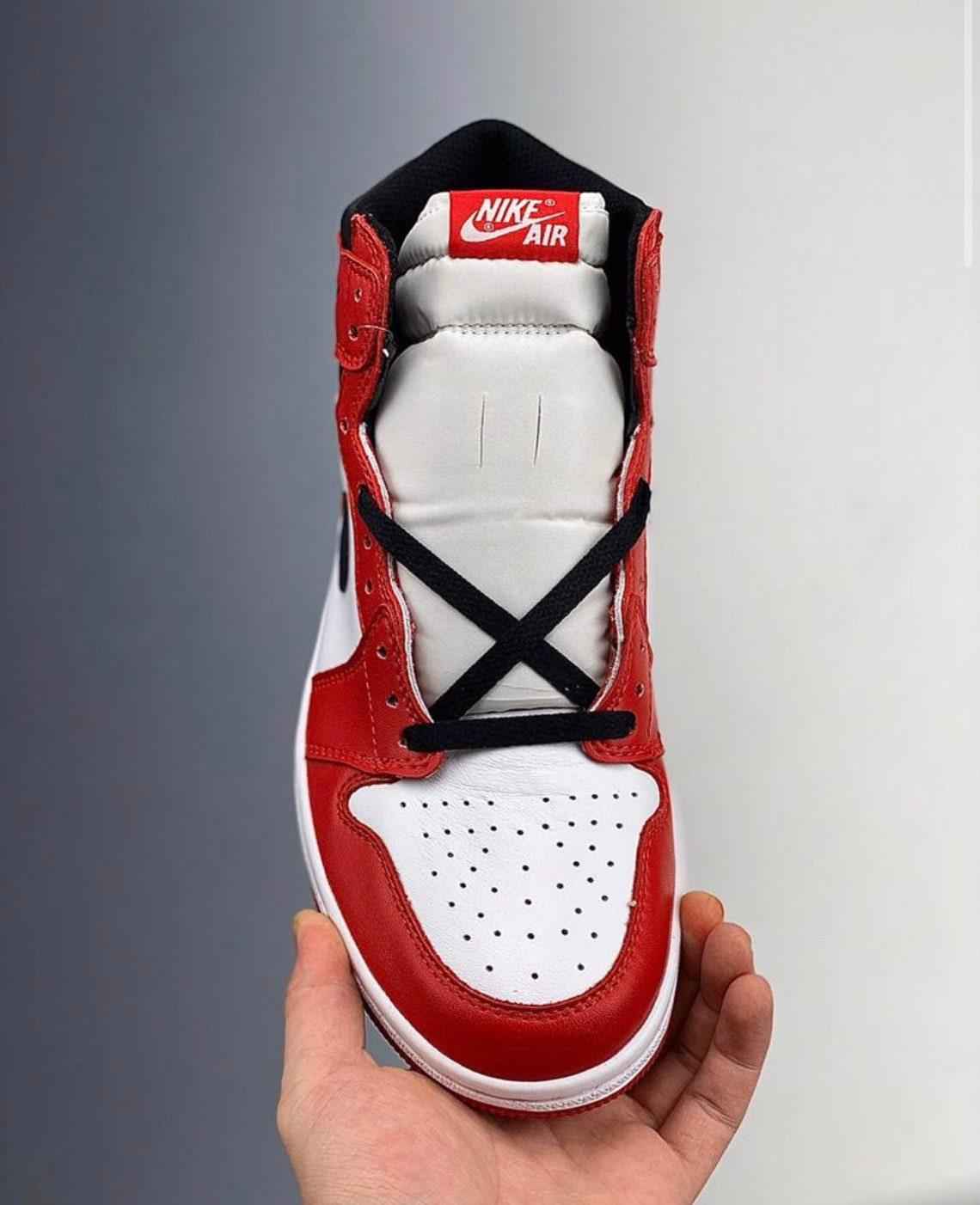 Custom RED Black White Jordan 1 CHICAGO Sneakerhypes
