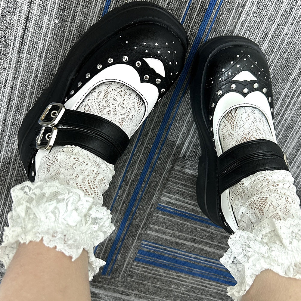 MERLE Chunky Heel Oxford Shoes - Sneakernational