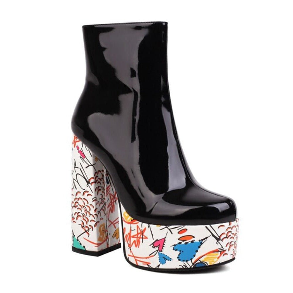 LUNA High Heel Platform Ankle Boots - Sneakernational