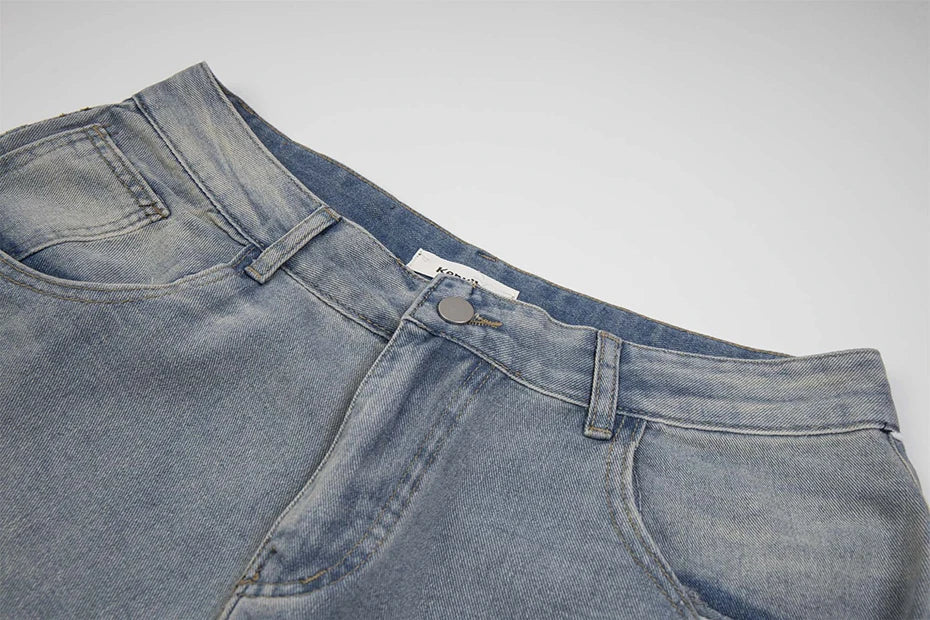 Rhinestone Denim Ripped Shorts - Sneakernational