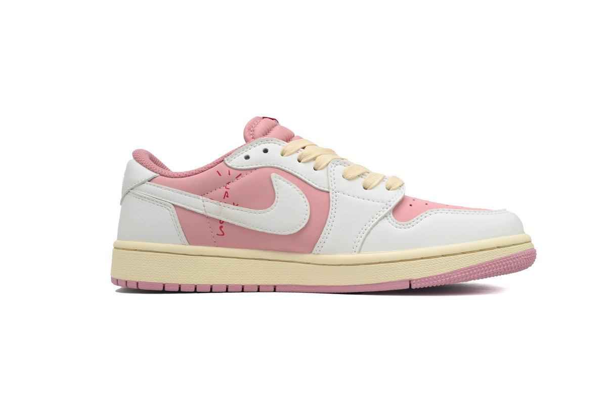 Custom Travis Scott x Air Jordan 1 Low OG White Pink