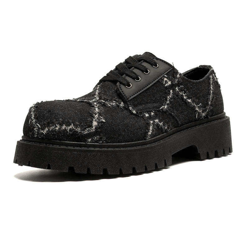 MLB LTHR-16 Distressed Denim Derby Shoes - Sneakernational