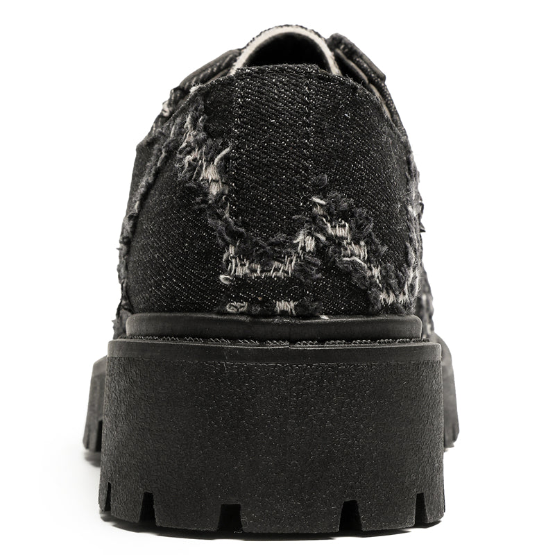MLB LTHR-16 Distressed Denim Derby Shoes - Sneakernational