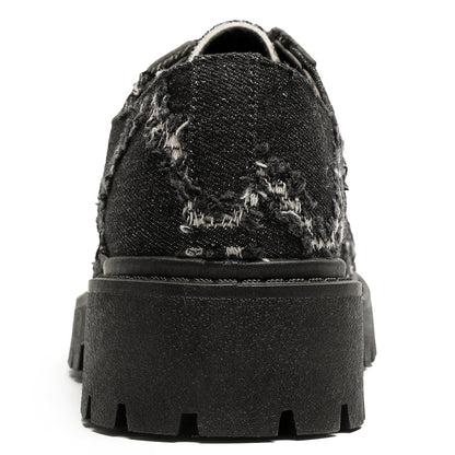 MLB LTHR-16 Distressed Denim Derby Shoes - Sneakernational