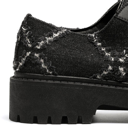 MLB LTHR-16 Distressed Denim Derby Shoes - Sneakernational