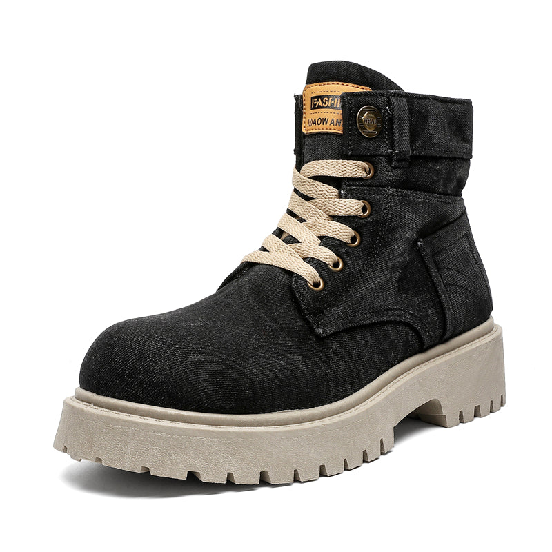 MLB LTHR-13 Denim Lace-Up Boots - Sneakernational