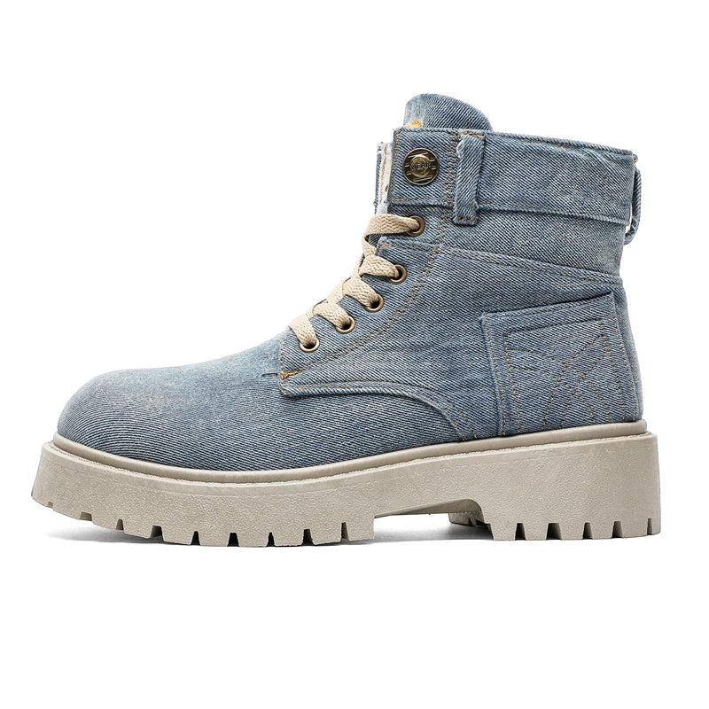 MLB LTHR-13 Denim Lace-Up Boots - Sneakernational