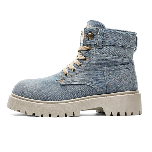 MLB LTHR-13 Denim Lace-Up Boots - Sneakernational