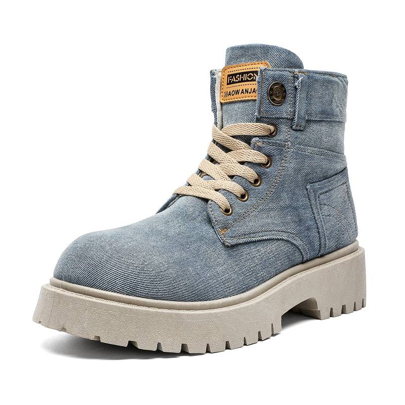 MLB LTHR-13 Denim Lace-Up Boots - Sneakernational