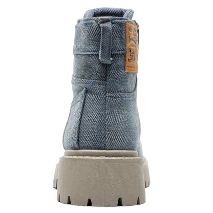 MLB LTHR-13 Denim Lace-Up Boots - Sneakernational