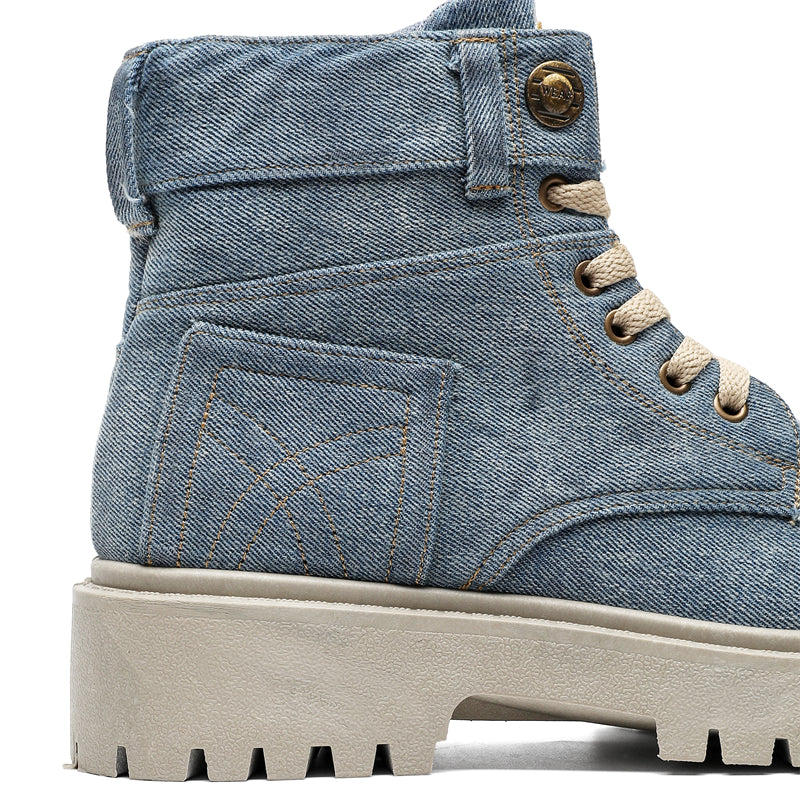 MLB LTHR-13 Denim Lace-Up Boots - Sneakernational
