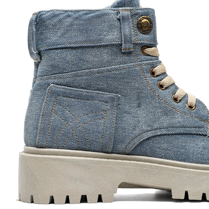 MLB LTHR-13 Denim Lace-Up Boots - Sneakernational