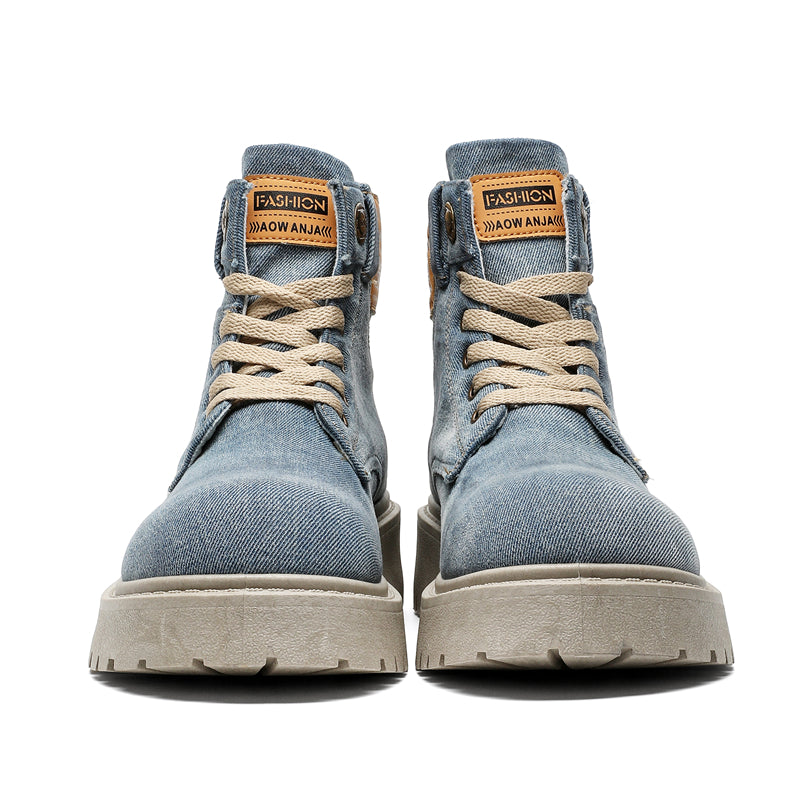 MLB LTHR-13 Denim Lace-Up Boots - Sneakernational