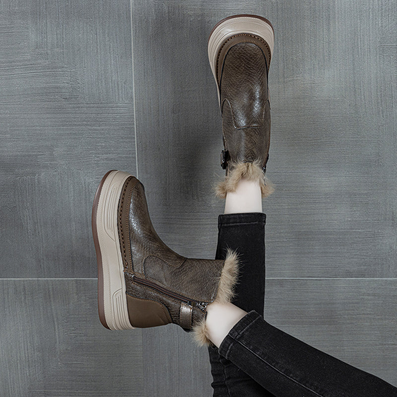 Selene Fur-Lined Ankle Boots - Sneakernational