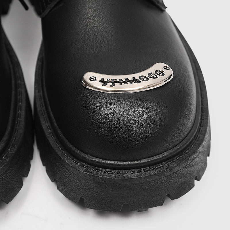 MLB LTHR-18 Metal-Plated Combat Boots - Sneakernational