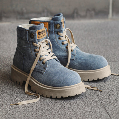 MLB LTHR-13 Denim Lace-Up Boots - Sneakernational