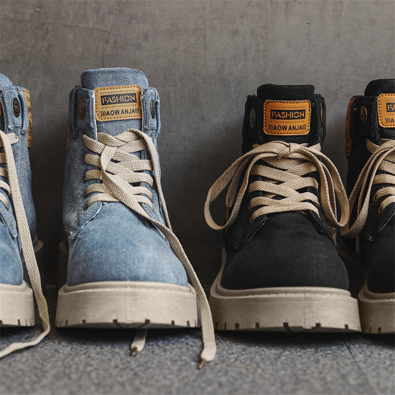 MLB LTHR-13 Denim Lace-Up Boots - Sneakernational