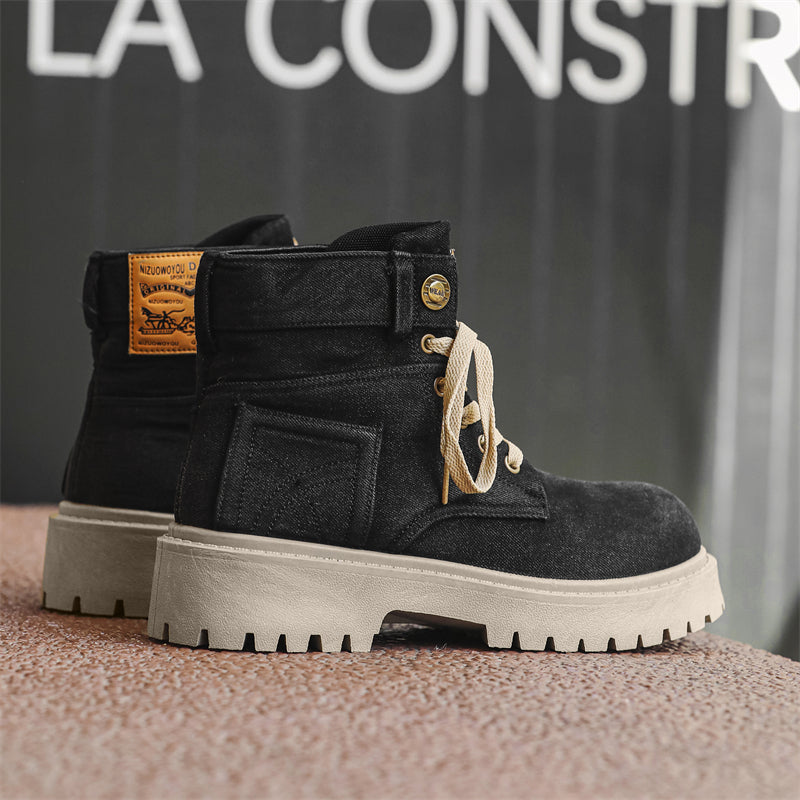 MLB LTHR-13 Denim Lace-Up Boots - Sneakernational