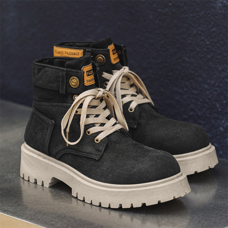 MLB LTHR-13 Denim Lace-Up Boots - Sneakernational