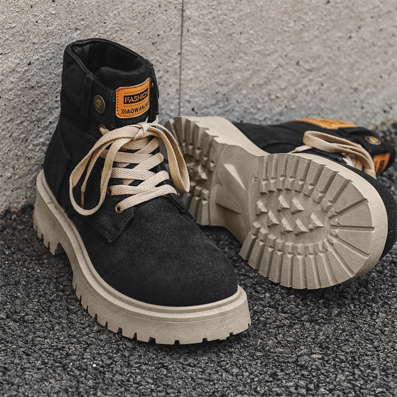 MLB LTHR-13 Denim Lace-Up Boots - Sneakernational