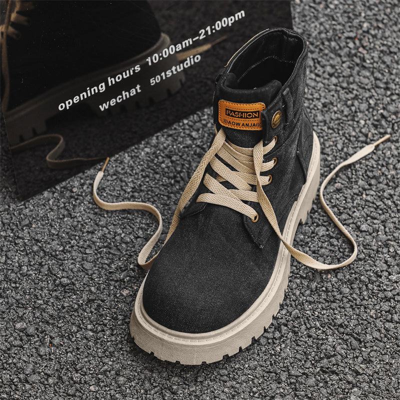 MLB LTHR-13 Denim Lace-Up Boots - Sneakernational