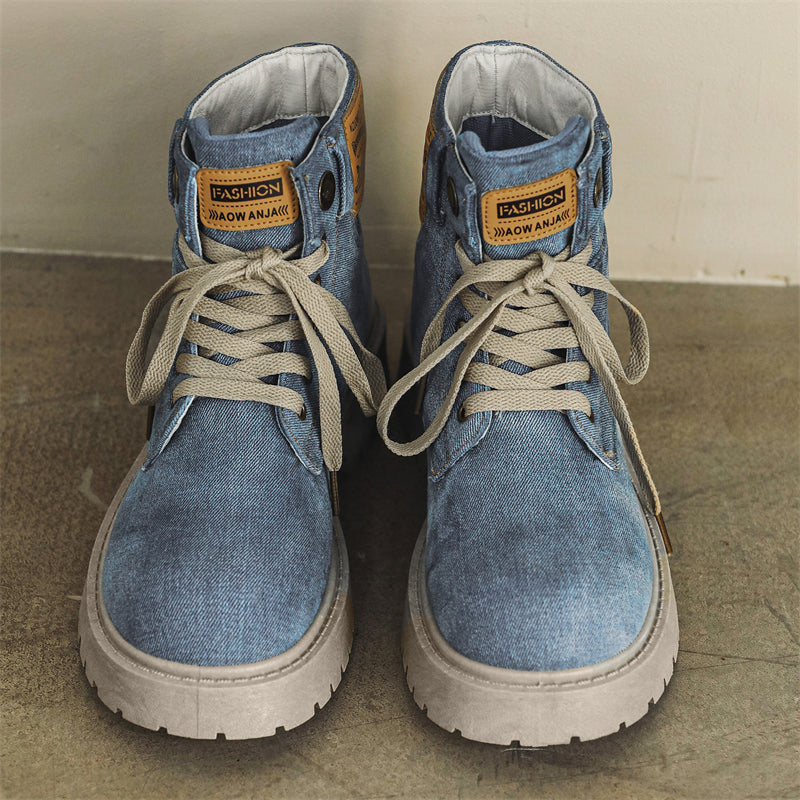 MLB LTHR-13 Denim Lace-Up Boots - Sneakernational