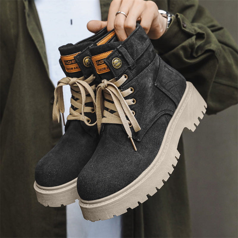 MLB LTHR-13 Denim Lace-Up Boots - Sneakernational