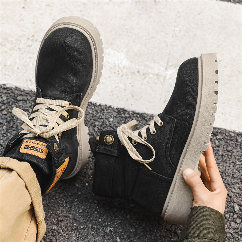 MLB LTHR-13 Denim Lace-Up Boots - Sneakernational