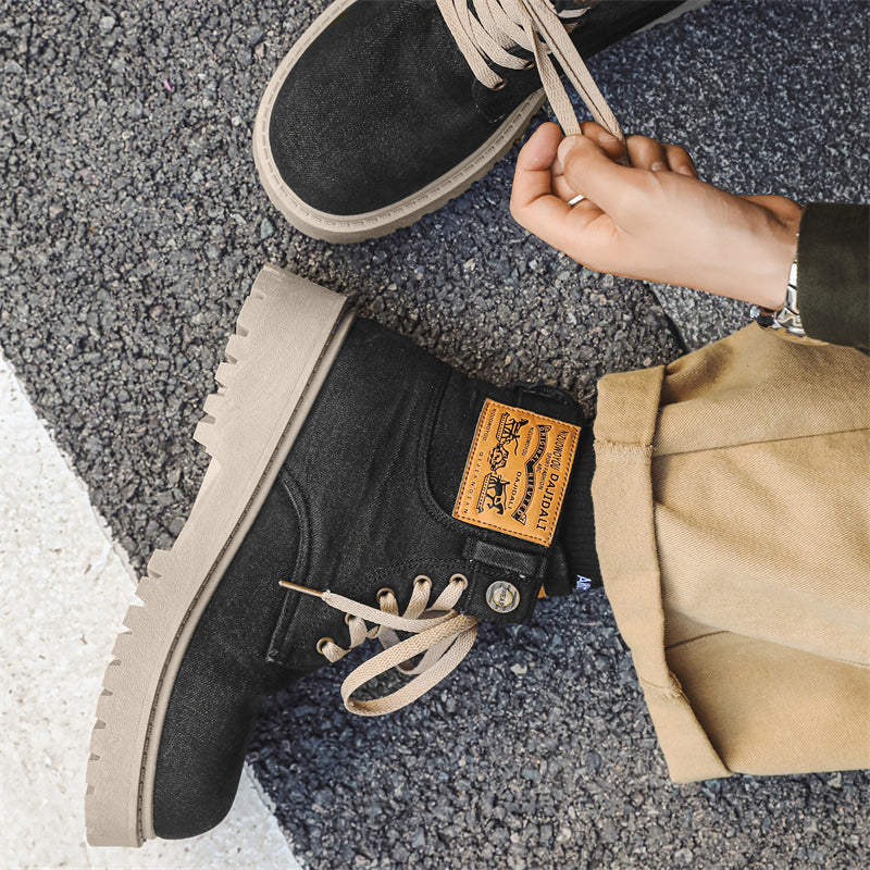 MLB LTHR-13 Denim Lace-Up Boots - Sneakernational