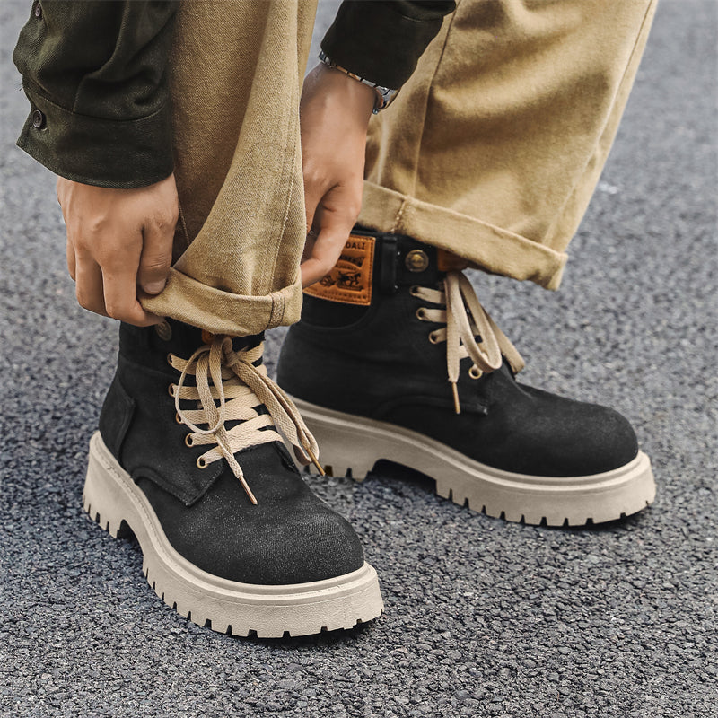 MLB LTHR-13 Denim Lace-Up Boots - Sneakernational