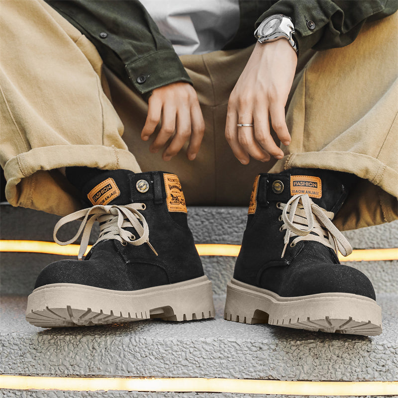 MLB LTHR-13 Denim Lace-Up Boots - Sneakernational