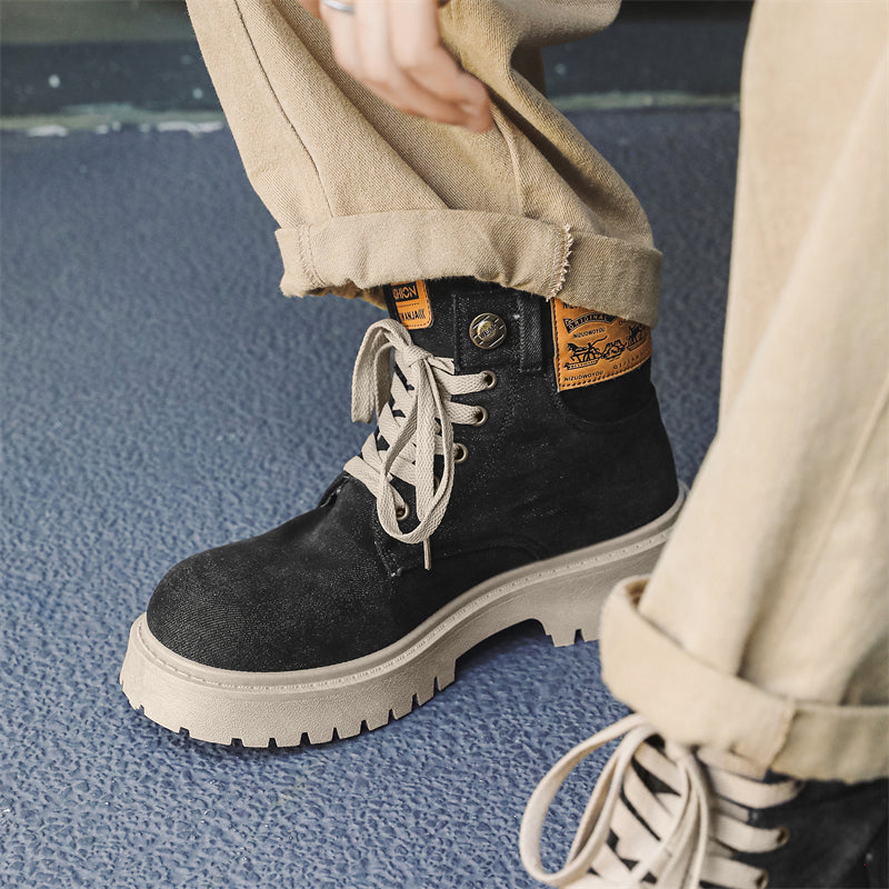MLB LTHR-13 Denim Lace-Up Boots - Sneakernational
