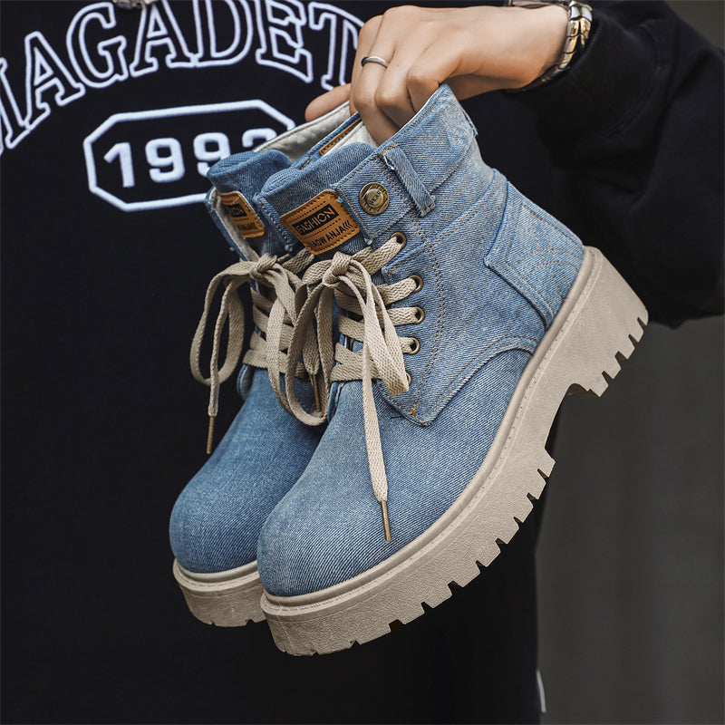 MLB LTHR-13 Denim Lace-Up Boots - Sneakernational