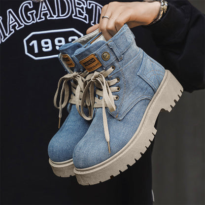 MLB LTHR-13 Denim Lace-Up Boots - Sneakernational