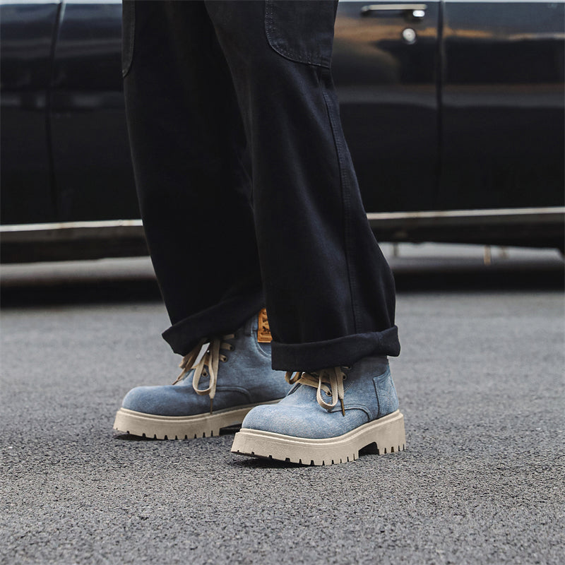 MLB LTHR-13 Denim Lace-Up Boots - Sneakernational