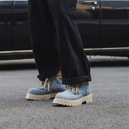 MLB LTHR-13 Denim Lace-Up Boots - Sneakernational