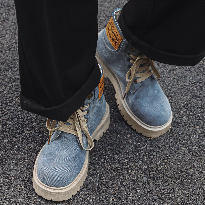 MLB LTHR-13 Denim Lace-Up Boots - Sneakernational