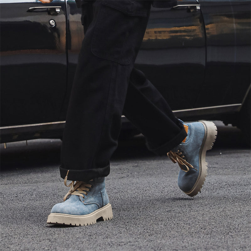 MLB LTHR-13 Denim Lace-Up Boots - Sneakernational