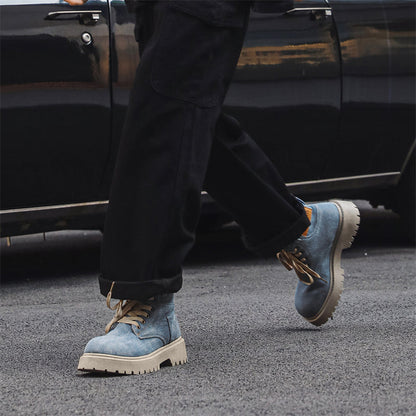 MLB LTHR-13 Denim Lace-Up Boots - Sneakernational