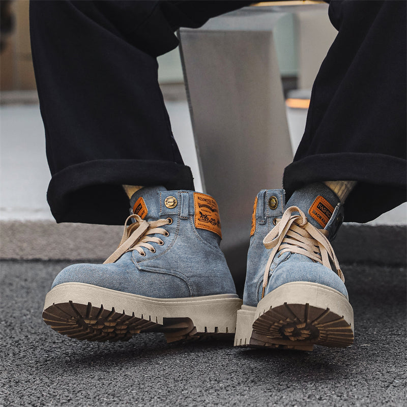 MLB LTHR-13 Denim Lace-Up Boots - Sneakernational