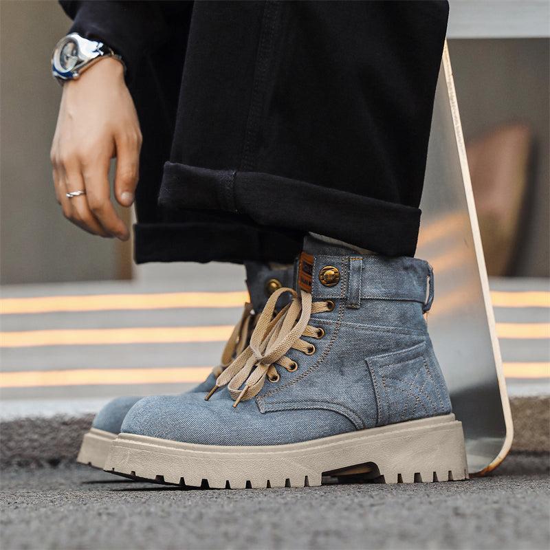 MLB LTHR-13 Denim Lace-Up Boots - Sneakernational