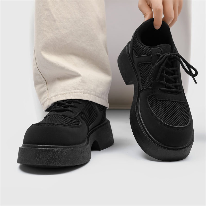 MLB LTHR-20 Chunky Platform Mesh-Detail Boots - Sneakernational