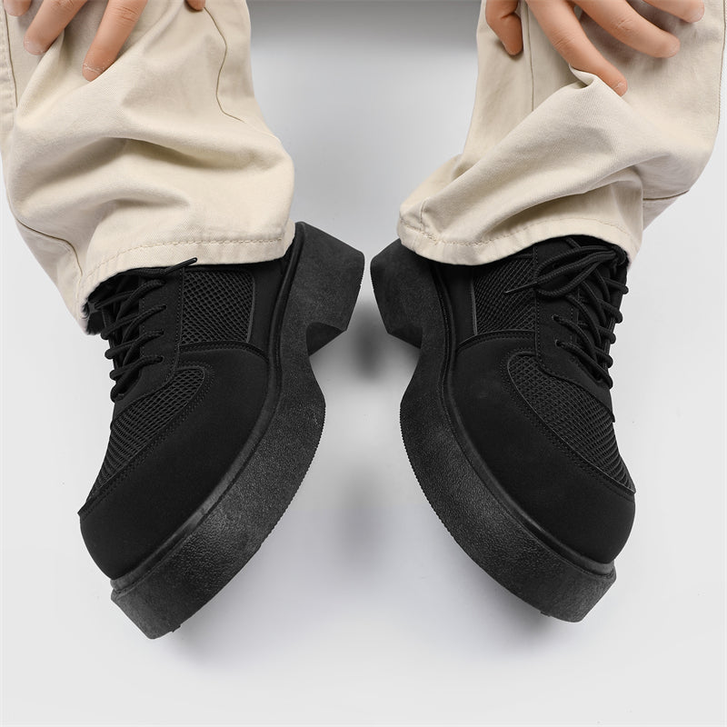 MLB LTHR-20 Chunky Platform Mesh-Detail Boots - Sneakernational