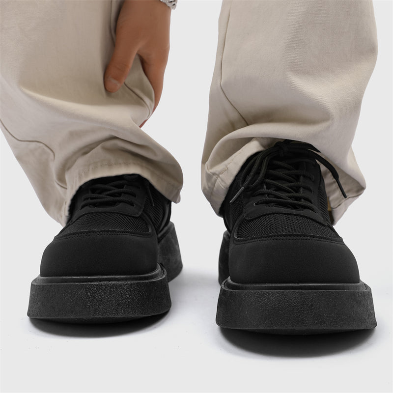 MLB LTHR-20 Chunky Platform Mesh-Detail Boots - Sneakernational